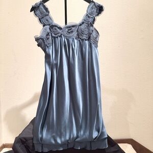 Vintage BCBG MaxAzria silk bubble-skirt cocktail dress.